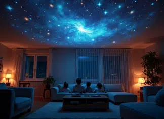 Créer une ambiance galaxie avec un projecteur planétarium